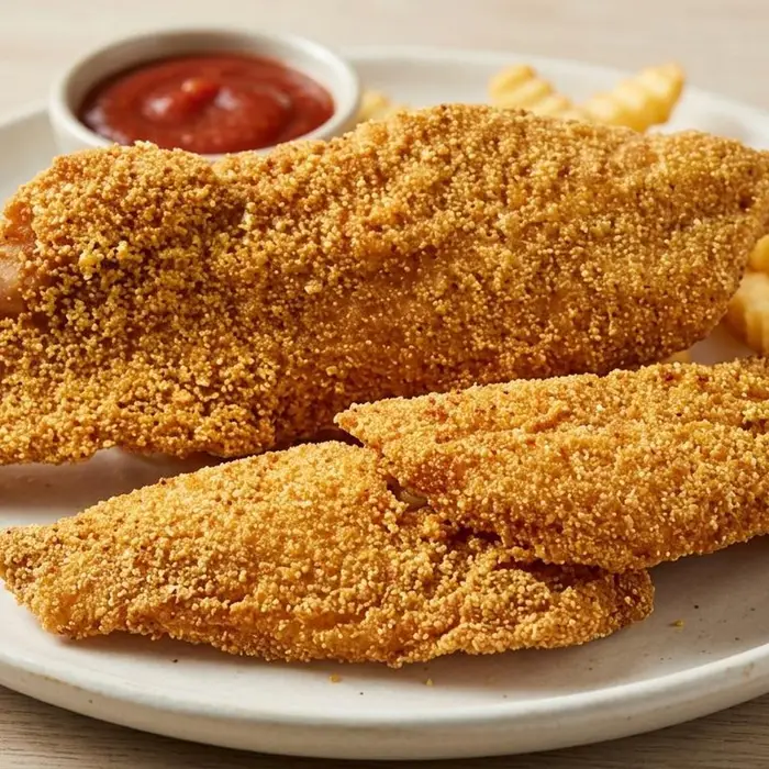 Three pieces of fried catfish