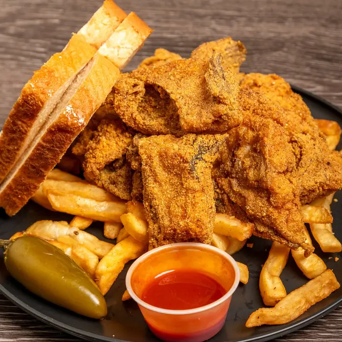 Five pieces of fried catfish