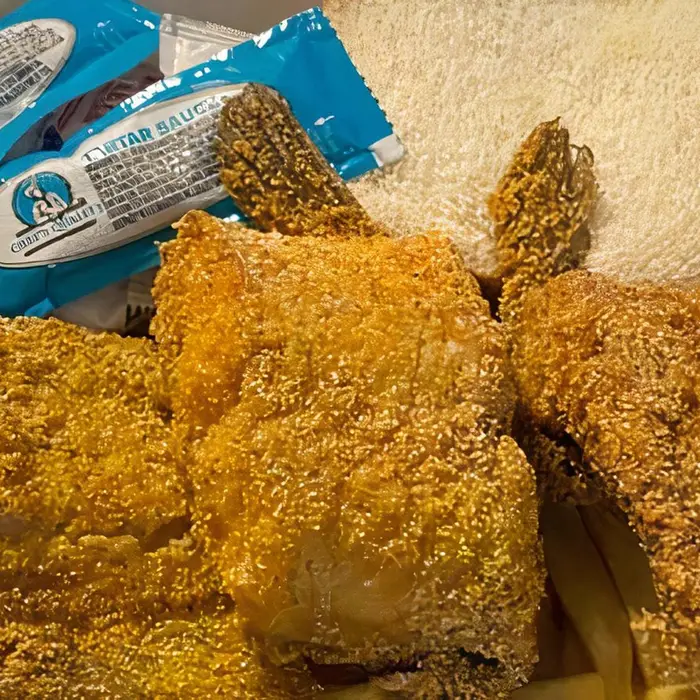Fried catfish steaks